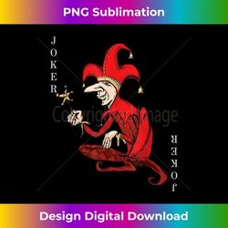 Joker Wild Playing Card Halloween Costume Red Court Jester 1 - Creative Sublimation PNG Download