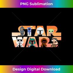 Star Wars Logo The Mandalorian Kawaii Characters Long Sleeve 2 - Instant PNG Sublimation Download