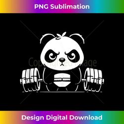 Panda Bear Lifting, Cute Kawaii Anime Gym Workout Fitness Tank Top 2 - PNG Transparent Digital Download File for