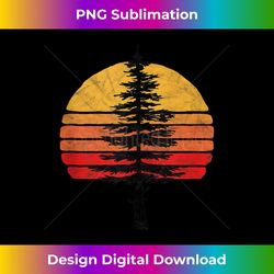 retro sun minimalist white pine tree illustration graphic tank top 2 - stylish sublimation digital download