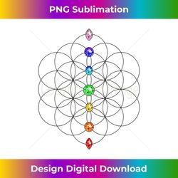 Flower of Life, Chakra Stones, Sacred Geometrie, Yoga Symbol Tank Top - Retro PNG Sublimation Digital Download