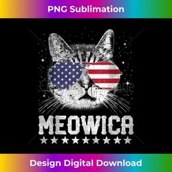 Fourth of July 4th USA American Flag Cat Retro Meowica Stars Tank Top - PNG Sublimation Digital Download