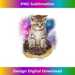 space donut cat shirt flying kitty galaxy t shirt long sleeve - special edition sublimation png file