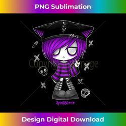 spookscene edgy kitty hat scene kid emo alt goth purple long sleeve - artistic sublimation digital file