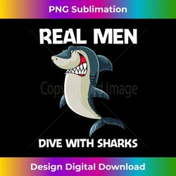 Funny Shark Design For Men Boys Dad White Shark Lovers Long Sleeve - Unique Sublimation PNG Download