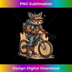 Mountain Biker Cat Cyclist Biking Kitten - Unique Sublimation PNG Download