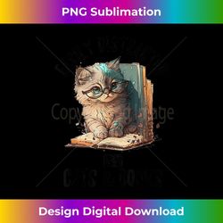 Vintage Easily Distracted by Cats and Books, Kitties Lover - Elegant Sublimation PNG Download