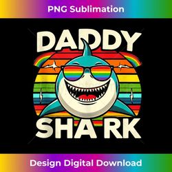 Daddy Shark Funny Shark Tee Family shark matching Dad Tank Top - Vintage Sublimation PNG Download