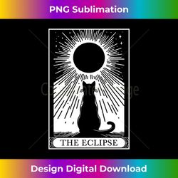 Solar Eclipse 2024 Totality Tarot Card Black Cat No Date Long Sleeve - PNG Sublimation Digital Download