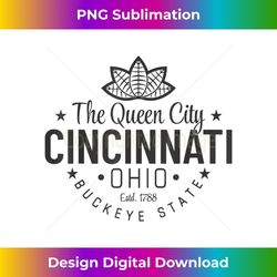 Cincinnati Ohio The Queen City Estd 1788 Souvenir - Retro PNG Sublimation Digital Download
