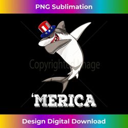 dab shark 4th of july patriotic american tank top - sublimation-ready png file