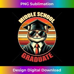 Middle School Graduate Junior High 8th Grade Class with Cat Long Sleeve - Special Edition Sublimation PNG File