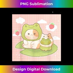 Kawaii Cat Frog Strawberry Retro 90s Cottagecore Aesthetic - Special Edition Sublimation PNG File