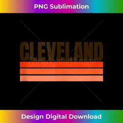 Cool Cleveland Retro Brown & Orange Retro Striped Cleveland Tank Top - Vintage Sublimation PNG Download