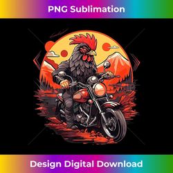 Biker Rooster Riding Motorcycle - Artistic Sublimation Digital File