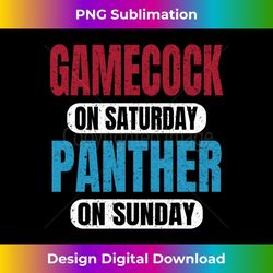 Gamecock On Saturday Panther On Sunday Sports Fans Vintage Long Sleeve - Decorative Sublimation PNG File