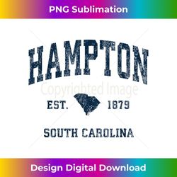 Hampton South Carolina SC Vintage Athletic Navy Sports Desig 1 - Modern Sublimation PNG File