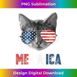 4th of July Meowica American Flag Cat - Creative Sublimation PNG Download