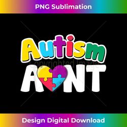 Autism Aunt Awareness Puzzle Pieces Colors - Exclusive PNG Sublimation Download