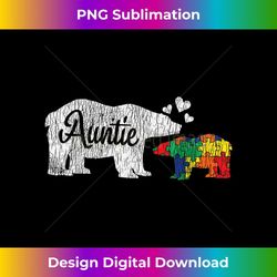 Autism Awareness Auntie Bear Family Autistic Awareness - Digital Sublimation Download File