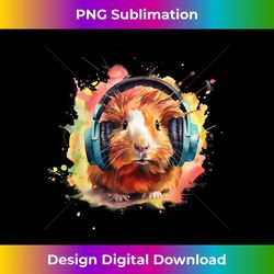 Watercolor Headphones Funny Guinea Pig 1 - High-Resolution PNG Sublimation File