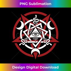 Pentagram with Heptagram, All Seeing Eye, Moons and Snakes 1 - Aesthetic Sublimation Digital File