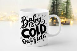 baby its cold outside mug & coaster gift set christmas xmas holiday winter gifts
