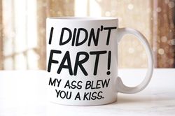 i didnt fart funny novelty office mug & coaster gift set birthday dad joke cup gift
