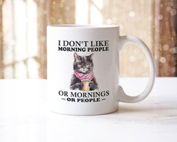 I Dont Like Morning People Funny Sarcastic Novelty Coffee Tea Cup Ceramic Mug And Coaster Gift Set