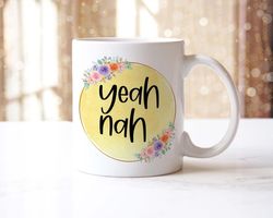 yeah nah novelty mug and coaster gift set birthday christmas coffee cup gifts