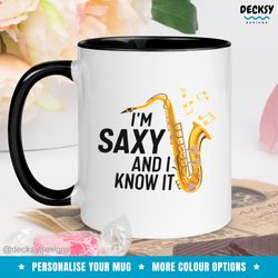 funny saxophone mug, saxophonist gifts, jazz coffee mug, sax player gift idea, funny musician gift, saxophone player mug