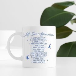 Self Love Mug, Retro Mug, Cute Mug, Retro Mug, Gifts For Her, Coffee Lover Gift, Trendy, Mental Health mug, Y2K mug, Pos