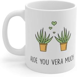 AliceHitMood - Plant Lady Mug, Aloe You Vera Much Mug, Aloe vera Mug, Funny Valentine's Day Mug, Crazy Plant Lady Mug, 1