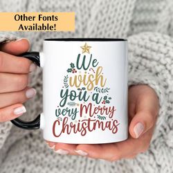 We Wish You A Merry Christmas Mug, Merry Christmas Mug, Cute Christmas Gift For Friends, Hot Chocolate Mug, Ceramic Coff