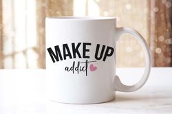 make up addict coffee mug & coaster gift set beautician beauty makeup present gift