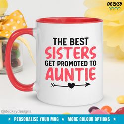 new aunt mug, sister auntie gift, new auntie mug cup, pregnancy reveal promoted to aunt, baby shower mug, baby announcem