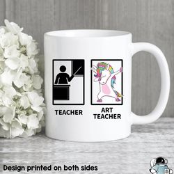 Art Teacher Dabbing Unicorn Coffee Mug  Funny Artist Gift