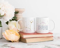 pisces constellation themed mug for her february birthday gift - march birthday gift for her hand drawn illustration