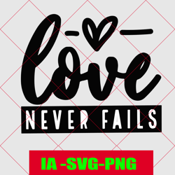 Love Never Fails SVG, Valentines Day svg, Love svg, Valentine svg, Be Kind svg, Love More svg, Heart svg, Hello Valentin