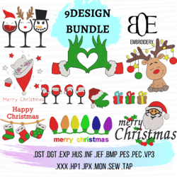 Christmas bundle Embroidery design, Merry Christmas Bundle, Machine embroidery designs, Machine files, Instant download