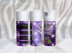 New Snitches get Stitches PNG 20oz Standard Skinny Tumbler Image - Purple Streaks