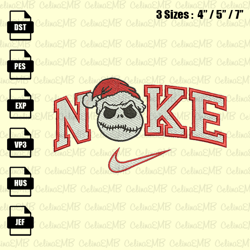 Nike Jack Xmas Christmas Embroidery Design, Christmas Embroidery File, Instant Download