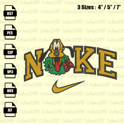 Nike Desney Pluto Christmas Embroidery Design, Christmas Embroidery File, Instant Download