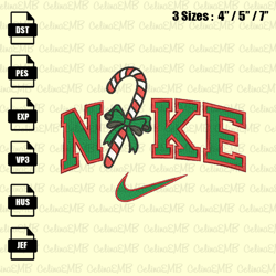 Nike Lick Itself Christmas Candy Cane Embroidery Design, Christmas Embroidery File, Instant Download
