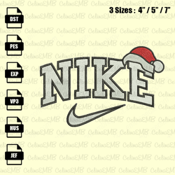 Nike Christmas Embroidery Design, Christmas Embroidery File, Instant Download