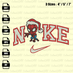 Nike Spider Man Santa Christmas Embroidery Design, Christmas Embroidery File, Instant Download