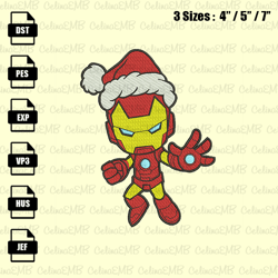 Santa Ironman Christmas Embroidery Design, Christmas Embroidery File, Instant Download