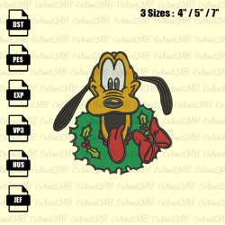 Desney Pluto Christmas Embroidery Design, Christmas Embroidery File, Instant Download
