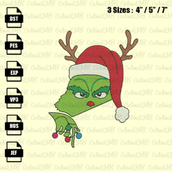 Grinch Christmas Embroidery Design, Christmas Embroidery File, Instant Download