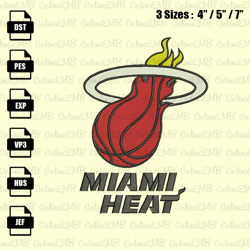 Miami Heat Embroidery Design, NBA Embroidery File, Instant Download